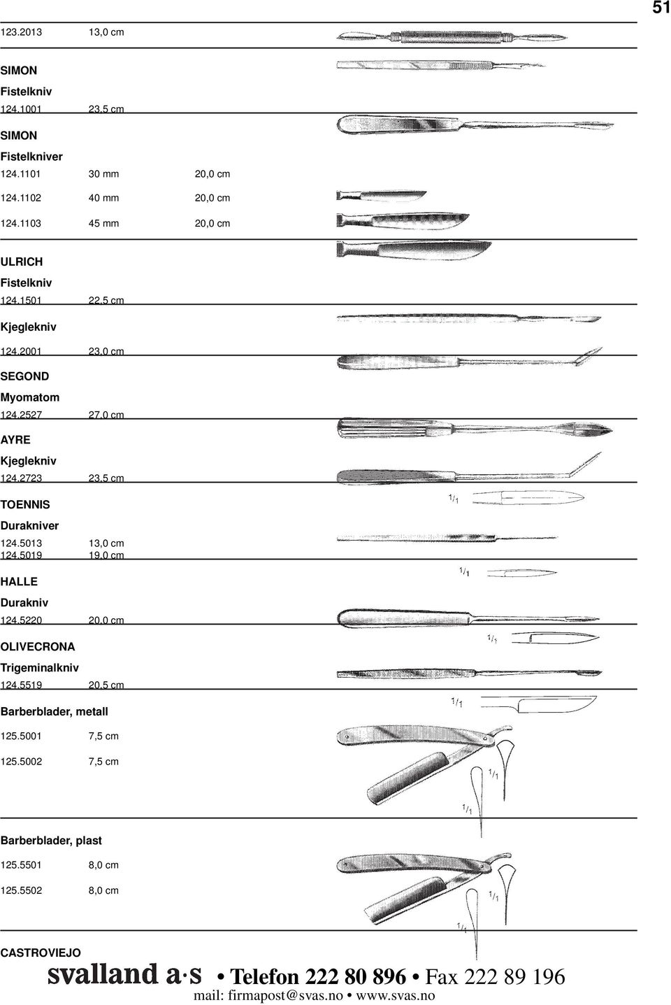 2527 27,0 cm AYRE Kjeglekniv 124.2723 23,5 cm TOENNIS Durakniver 124.5013 13,0 cm 124.5019 19,0 cm HALLE Durakniv 124.