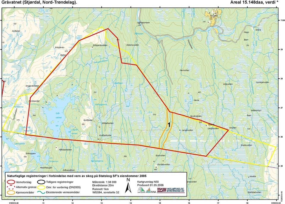 Sildra 29 fjellet Gråvassbekken Øystre Tverrsona Hevlvollen 28 550 Ersgardsfjellet Breifloan Litlevollen Lomkjølvollen 532 485 Vestre Tverrsona Lomkjølbekken 507 Portskardet Porttjønna 545