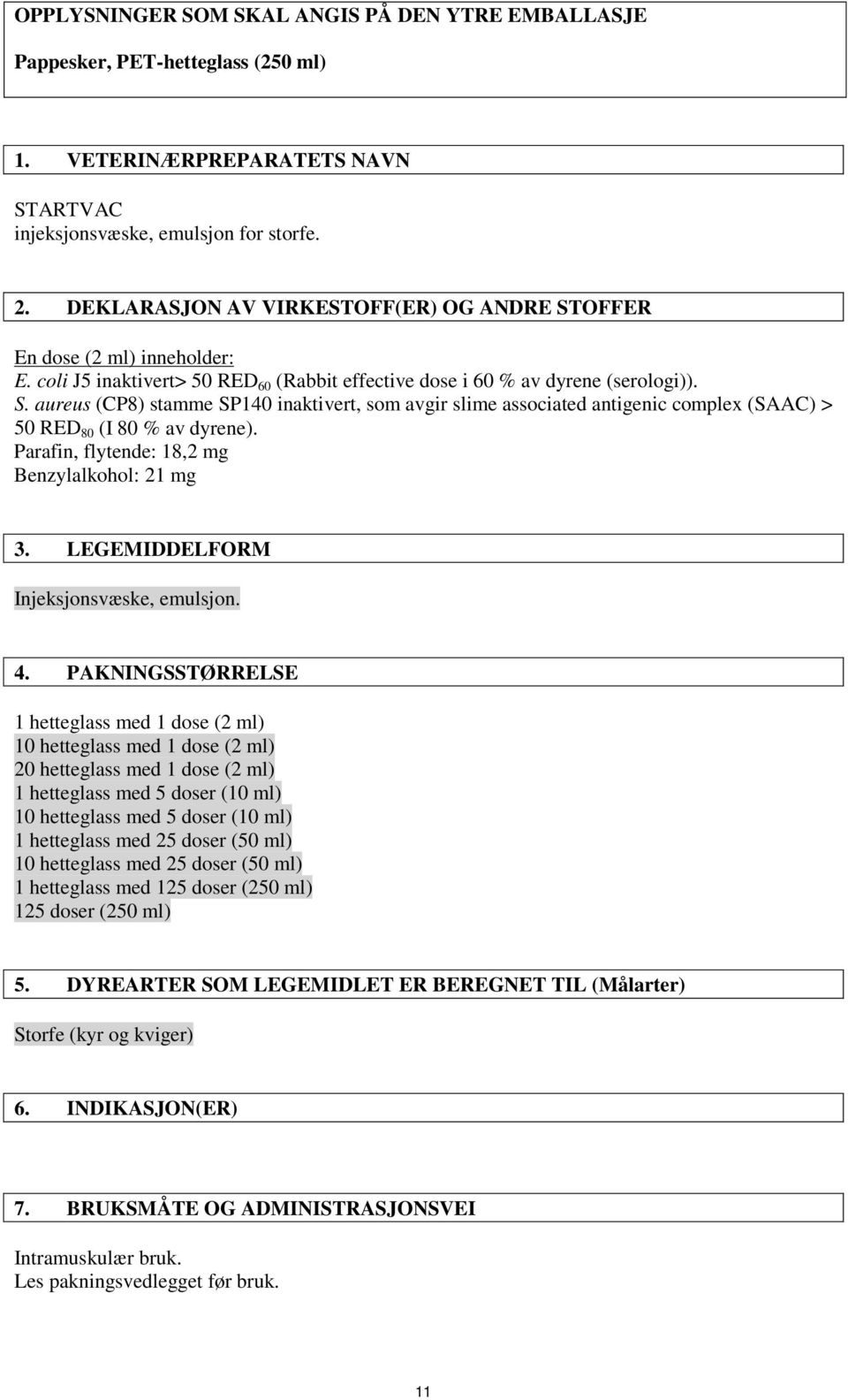 Parafin, flytende: 18,2 mg Benzylalkohol: 21 mg 3. LEGEMIDDELFORM Injeksjonsvæske, emulsjon. 4.