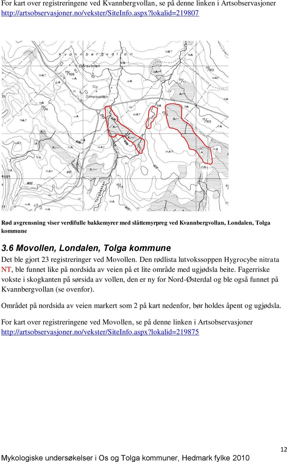 6 Movollen, Londalen, Tolga kommune Det ble gjort 23 registreringer ved Movollen.