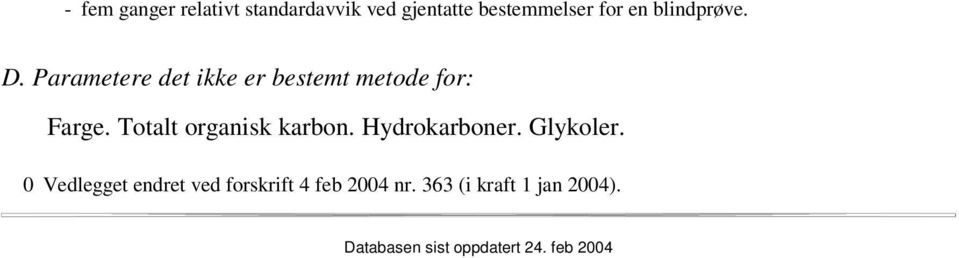 Totalt organisk karbon. Hydrokarboner. Glykoler.