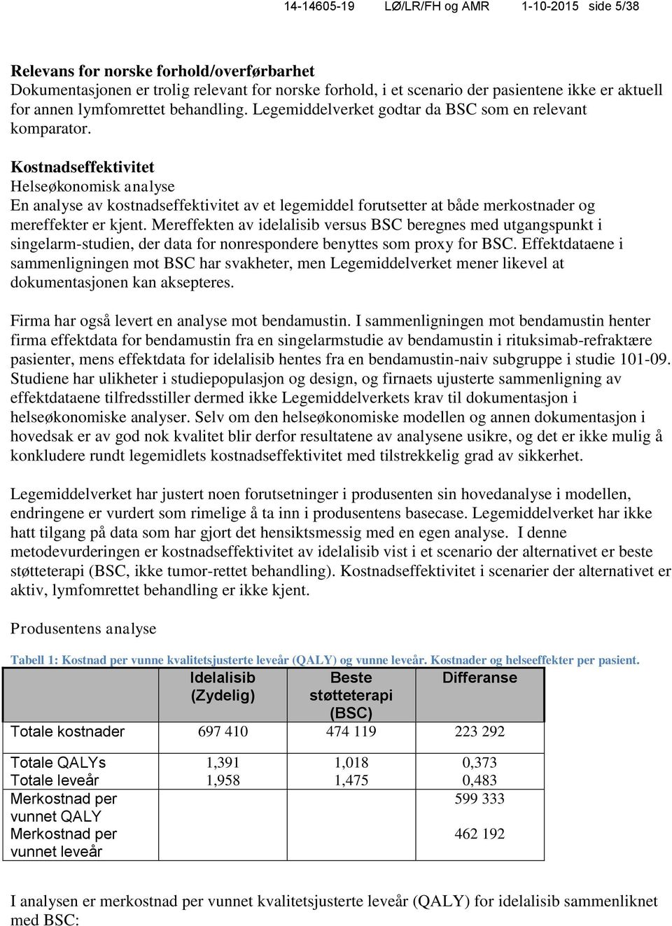 Kostnadseffektivitet Helseøkonomisk analyse En analyse av kostnadseffektivitet av et legemiddel forutsetter at både merkostnader og mereffekter er kjent.