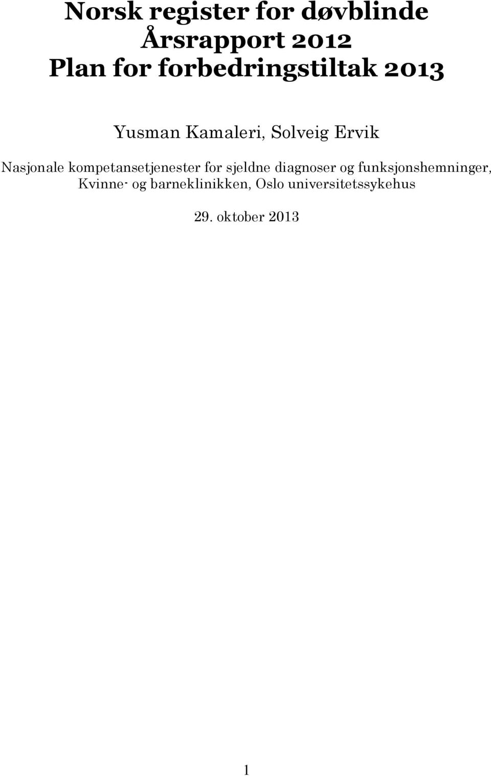 kompetansetjenester for sjeldne diagnoser og