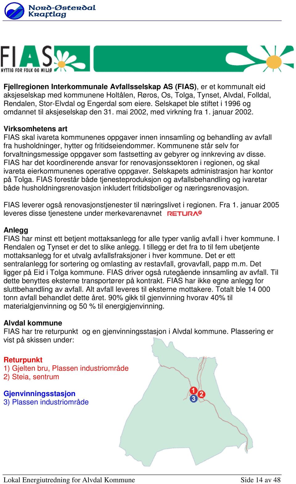 Virksmhetens art FIAS skal ivareta kmmunenes ppgaver innen innsamling g behandling av avfall fra hushldninger, hytter g fritidseiendmmer.