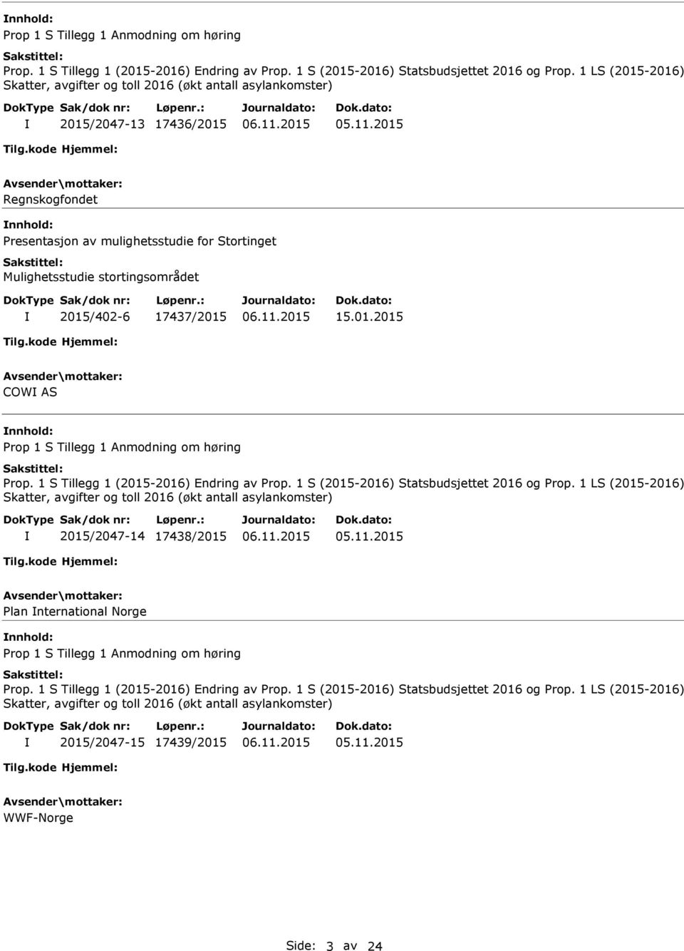 2015/402-6 17437/2015 15.01.2015 COW AS nnhold: 2015/2047-14 17438/2015