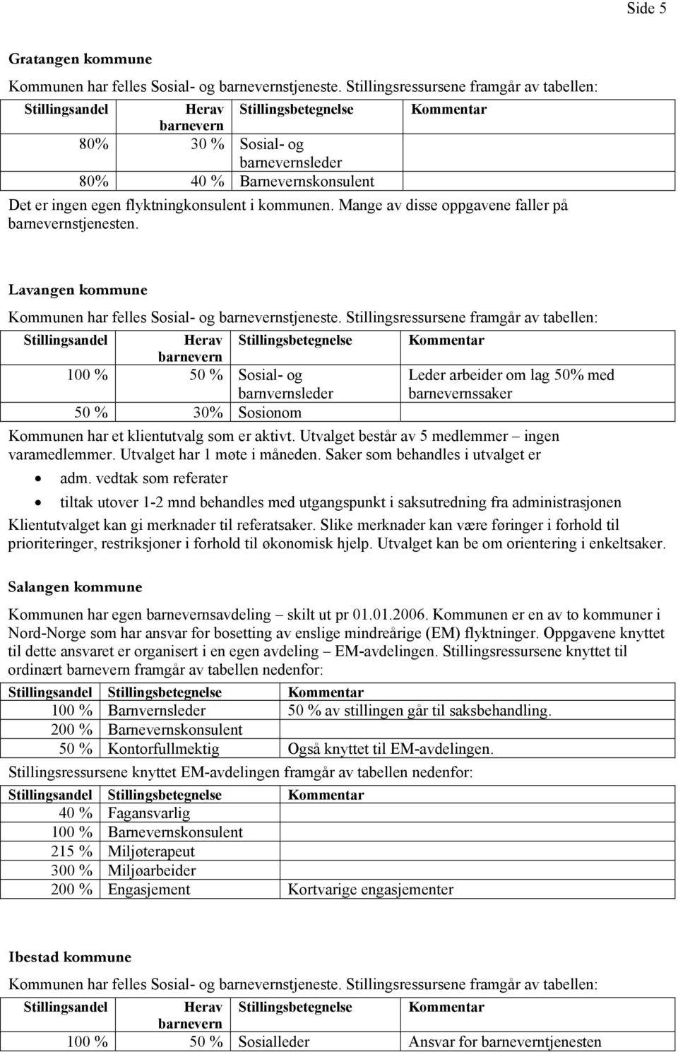 flyktningkonsulent i kommunen. Mange av disse oppgavene faller på barnevernstjenesten. Lavangen kommune Kommunen har felles Sosial- og barnevernstjeneste.