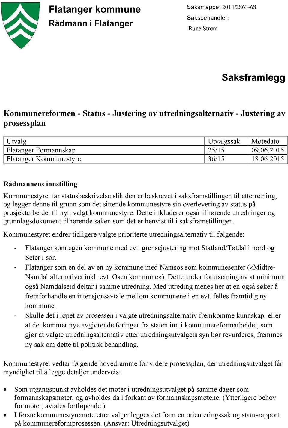 2015 Flatanger Kommunestyre 36/15 18.06.