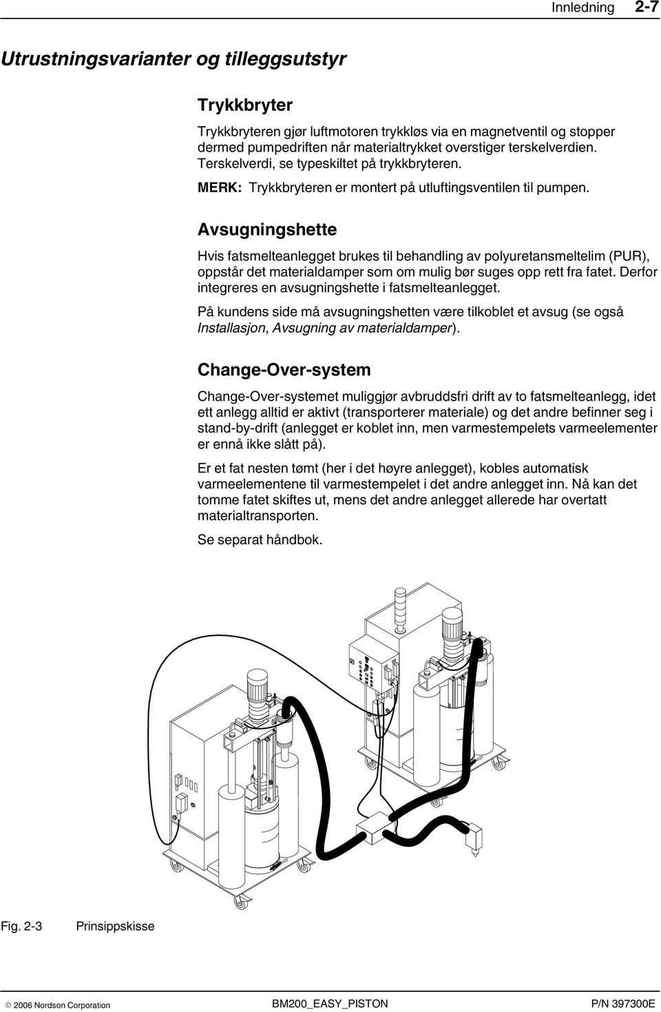 Avsugningshette Hvis fatsmelteanlegget brukes til behandling av polyuretansmeltelim (PUR), oppstår det materialdamper som om mulig bør suges opp rett fra fatet.