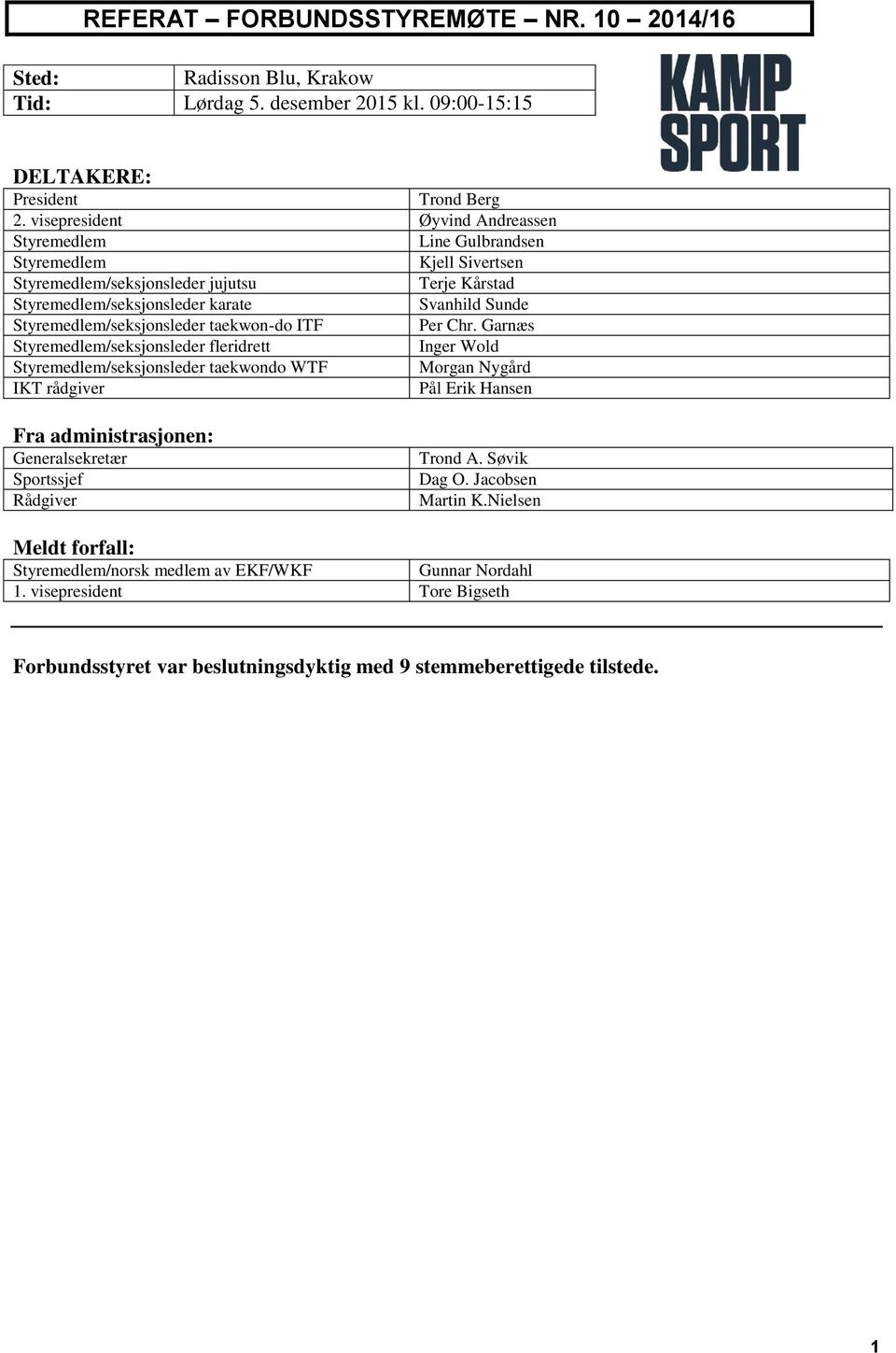 Styremedlem/seksjonsleder taekwon-do ITF Per Chr.