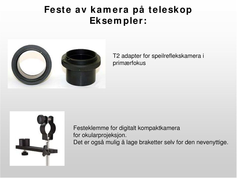for digitalt kompaktkamera for okularprojeksjon.