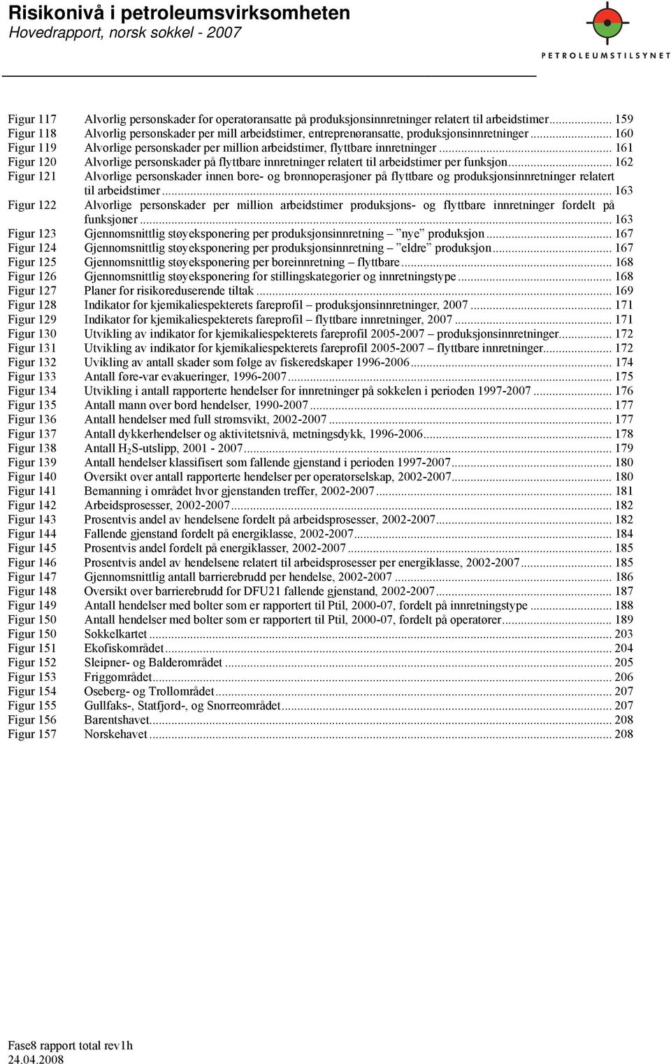 .. 161 Figur 120 Alvorlige personskader på flyttbare innretninger relatert til arbeidstimer per funksjon.