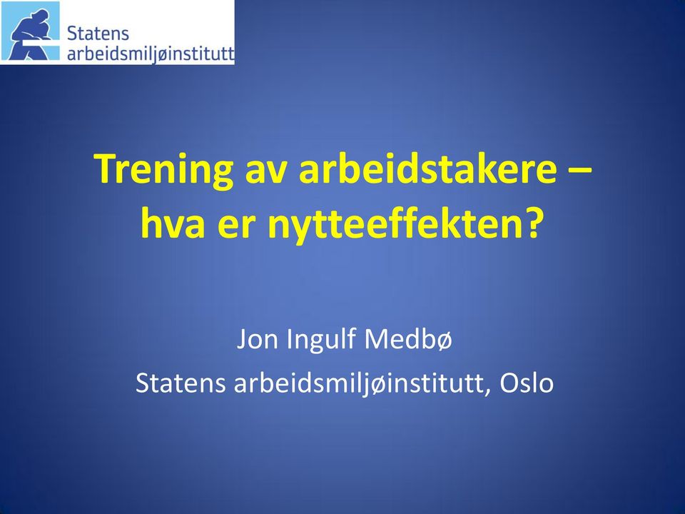 Jon Ingulf Medbø Statens