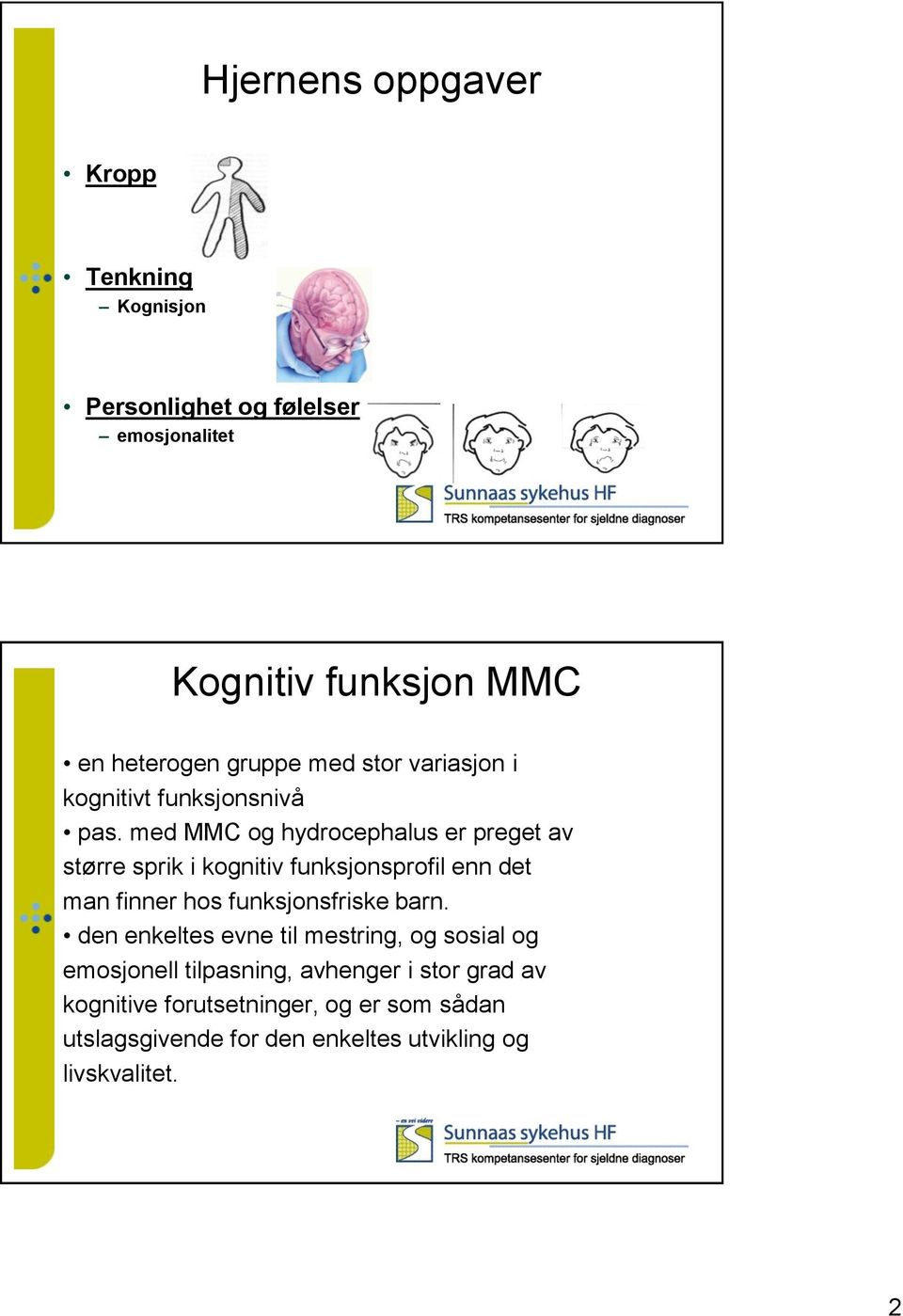 med MMC og hydrocephalus er preget av større sprik i kognitiv funksjonsprofil enn det man finner hos funksjonsfriske barn.