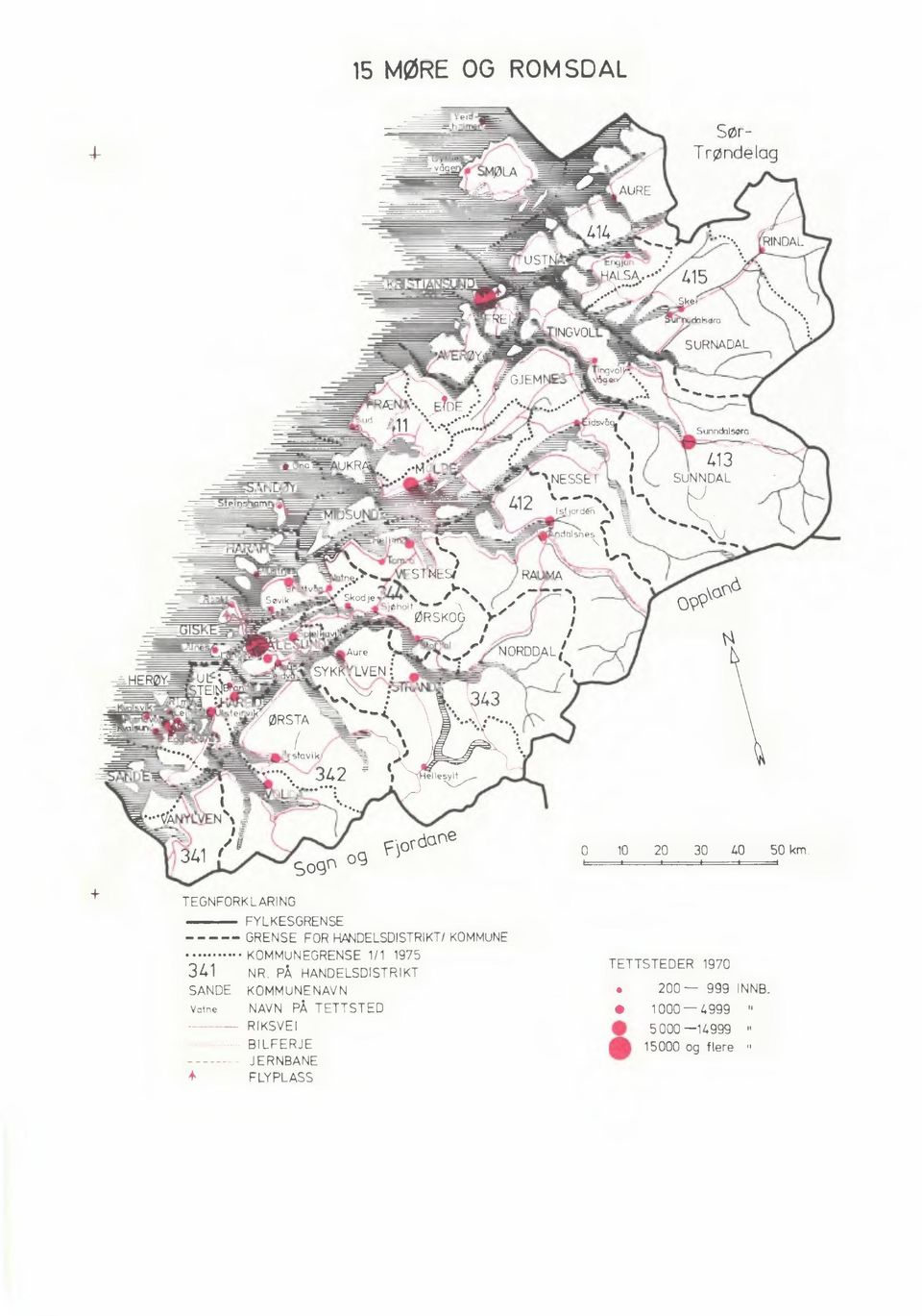 1/1 1975 341 NR, PA HANDELSDISTRIKT SANDE KOMMUNENAVN Vatne NAVN PA TETTSTED