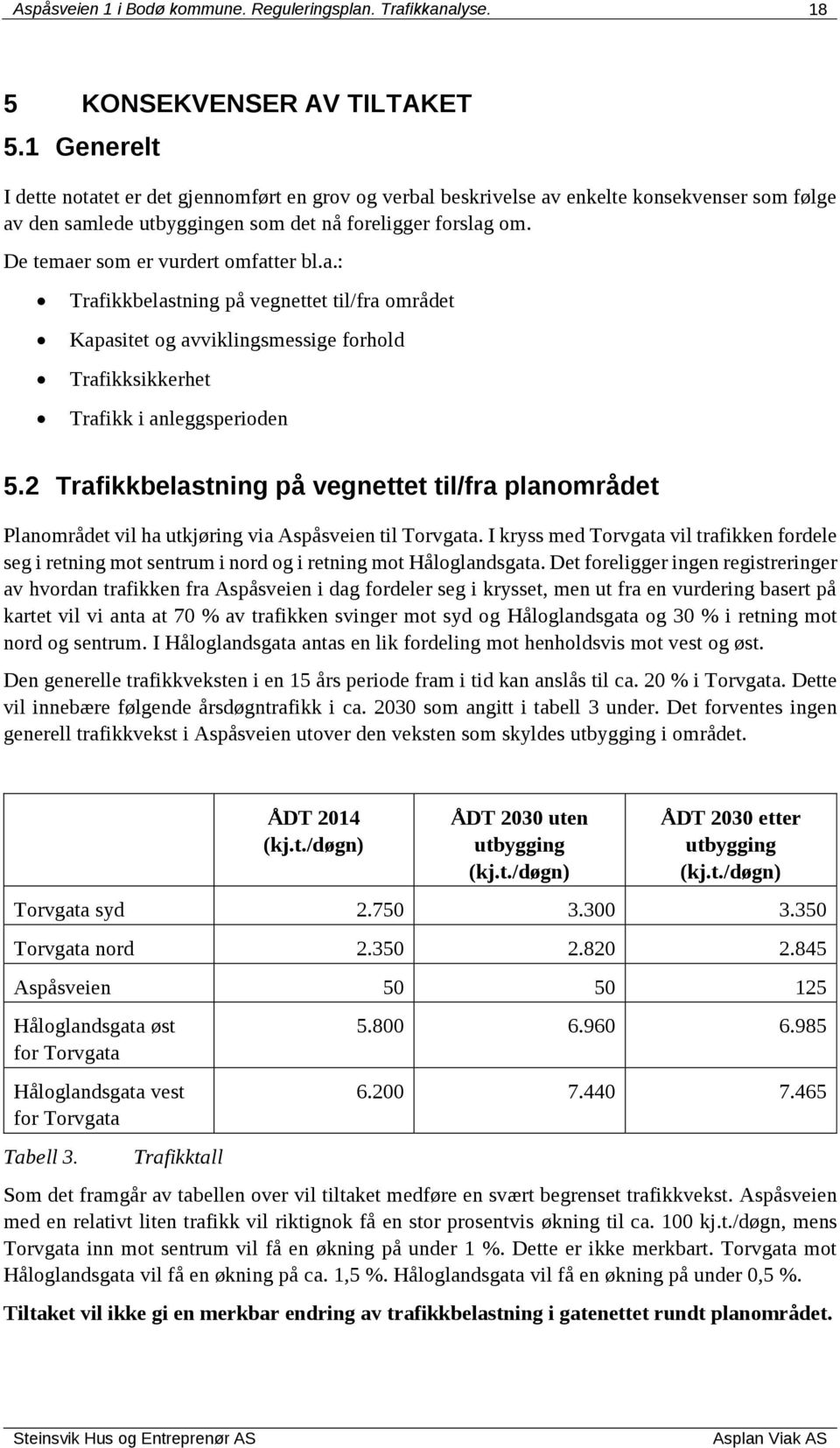 De temaer som er vurdert omfatter bl.a.: Trafikkbelastning på vegnettet til/fra området Kapasitet og avviklingsmessige forhold Trafikksikkerhet Trafikk i anleggsperioden 5.