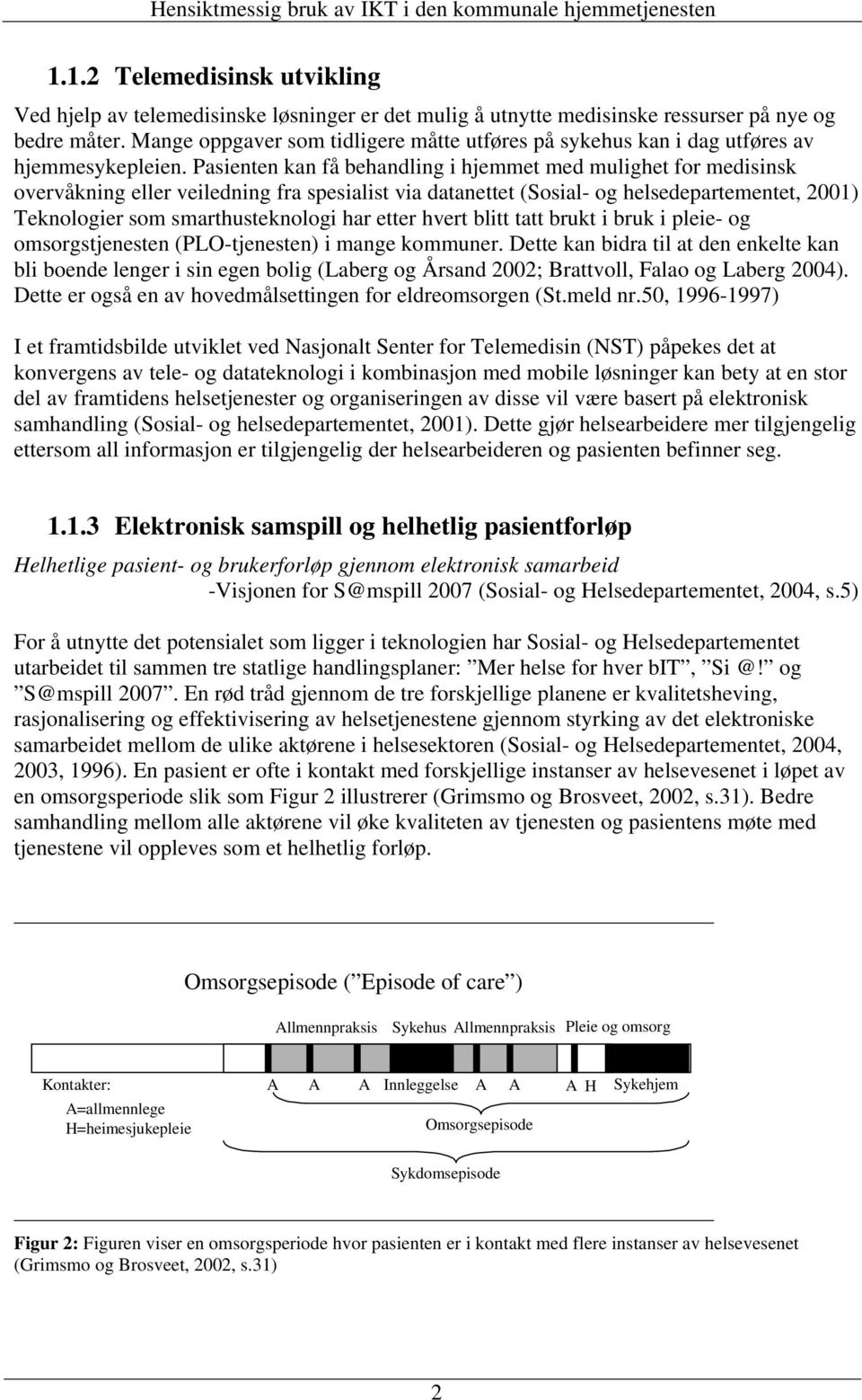 Pasienten kan få behandling i hjemmet med mulighet for medisinsk overvåkning eller veiledning fra spesialist via datanettet (Sosial- og helsedepartementet, 2001) Teknologier som smarthusteknologi har