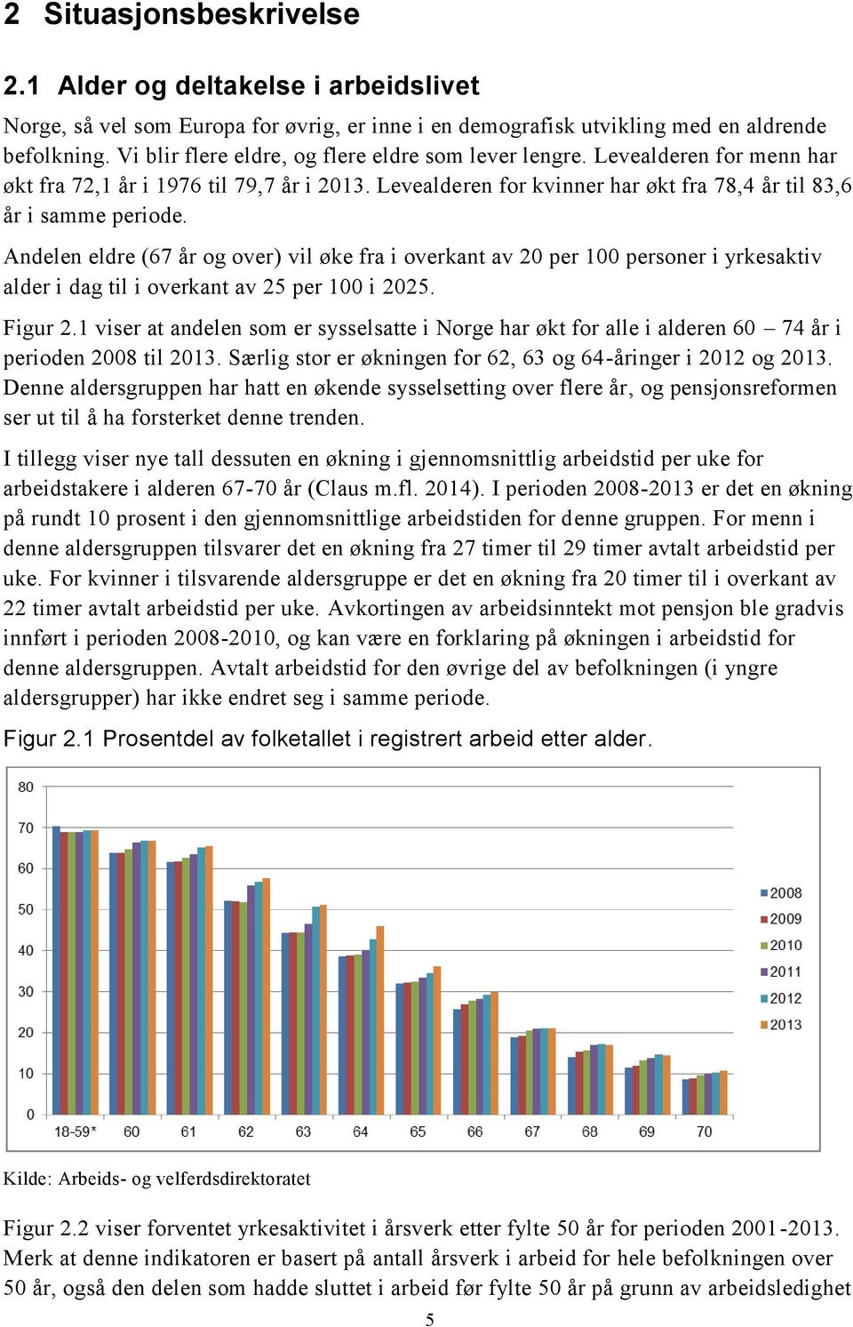 Andelen eldre (67 år og over) vil øke fra i overkant av 20 per 100 personer i yrkesaktiv alder i dag til i overkant av 25 per 100 i 2025. Figur 2.