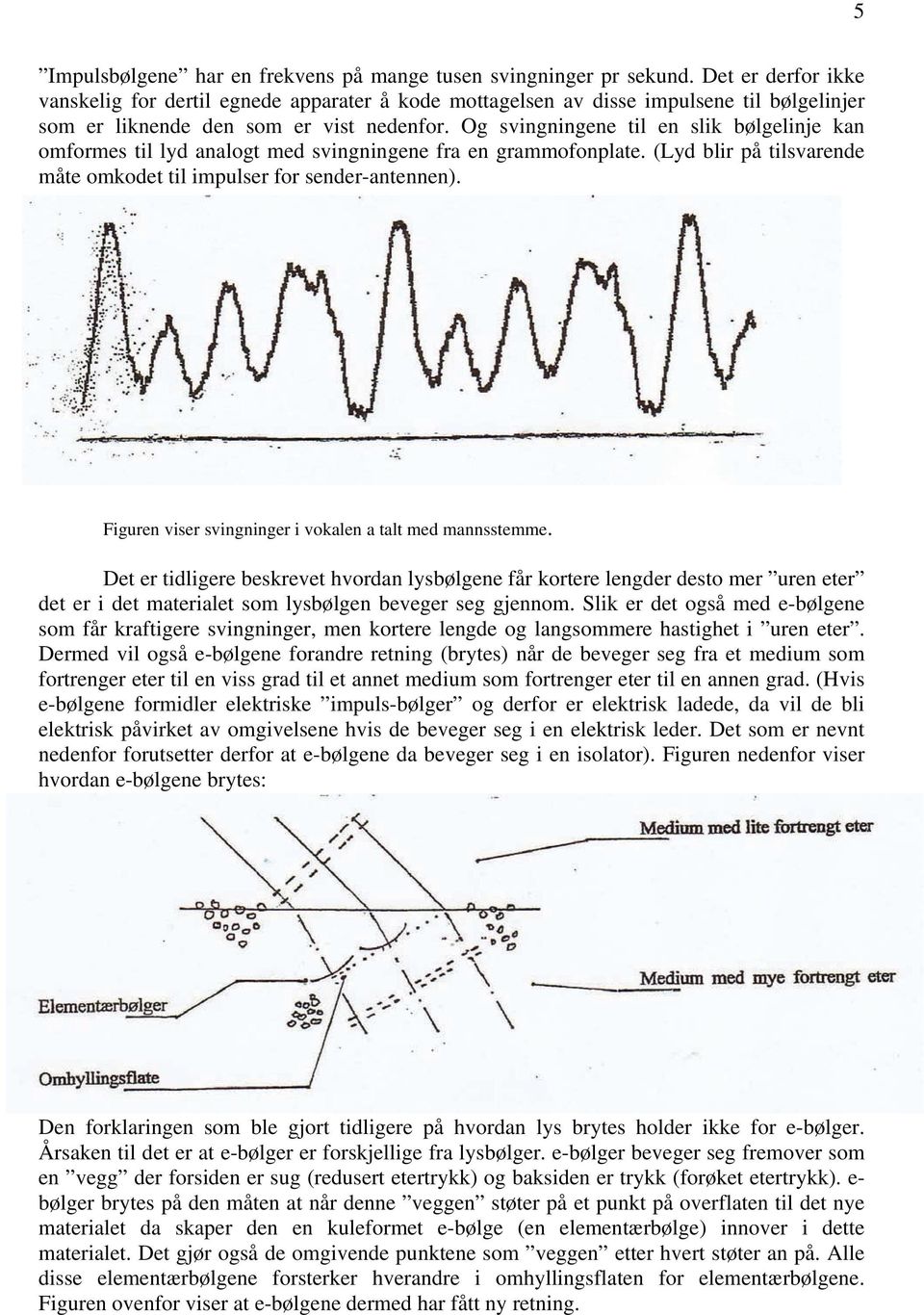 Og svingningene til en slik bølgelinje kan omformes til lyd analogt med svingningene fra en grammofonplate. (Lyd blir på tilsvarende måte omkodet til impulser for sender-antennen).