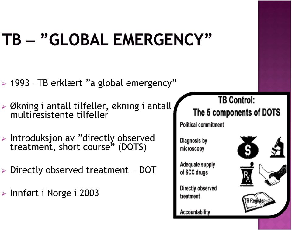 Introduksjon av directly observed treatment, short