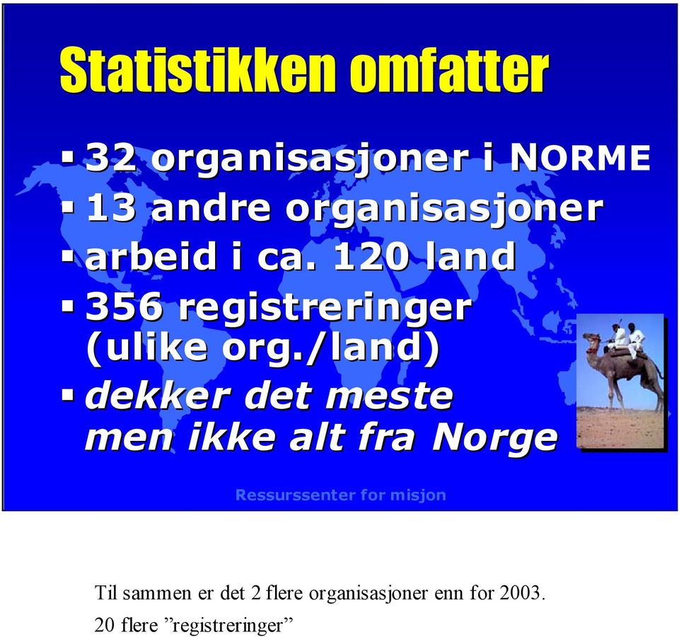 /land) dekker det meste men ikke alt fra Norge Ressurssenter for