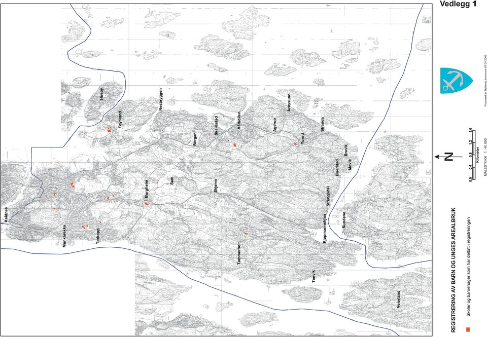 REGISTRERING AV BARN OG UNGES AREALBRUK Skoler og barnehager som har deltatt i registreringen 0.0 0.