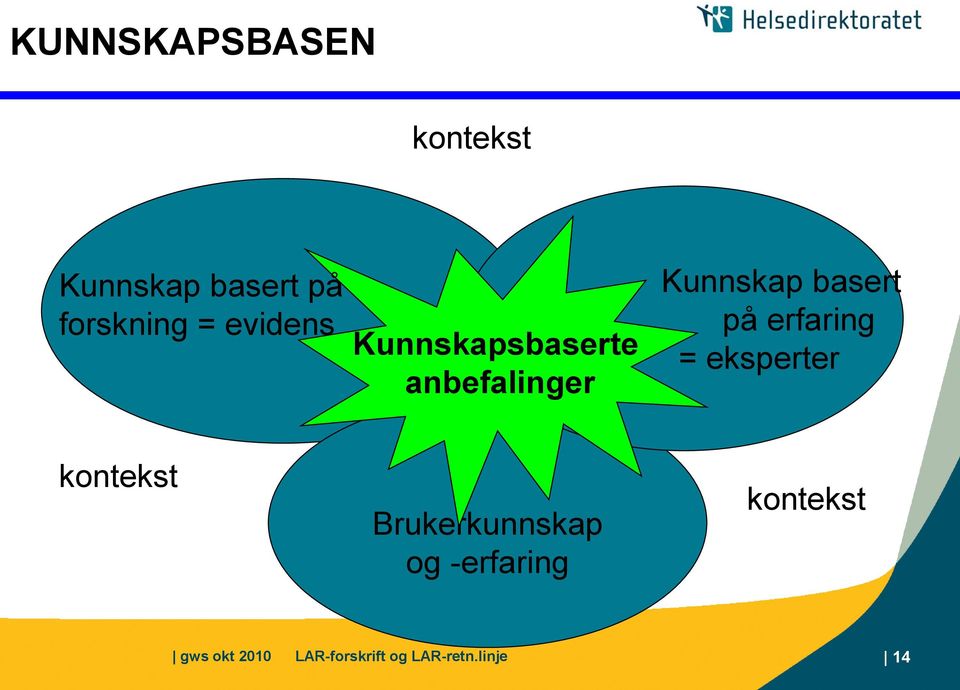 erfaring = eksperter kontekst Brukerkunnskap og