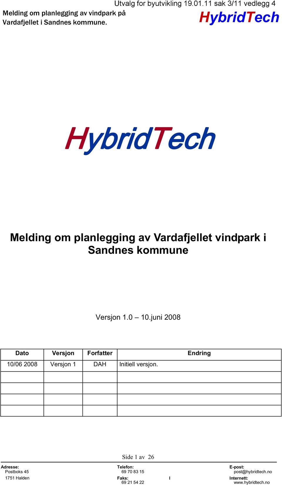 Melding om planlegging av Vardafjellet vindpark i Sandnes kommune