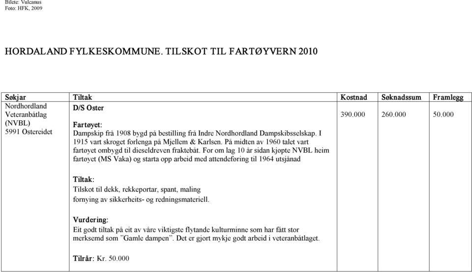 På midten av 1960 talet vart fartøyet ombygd til dieseldreven fraktebåt.