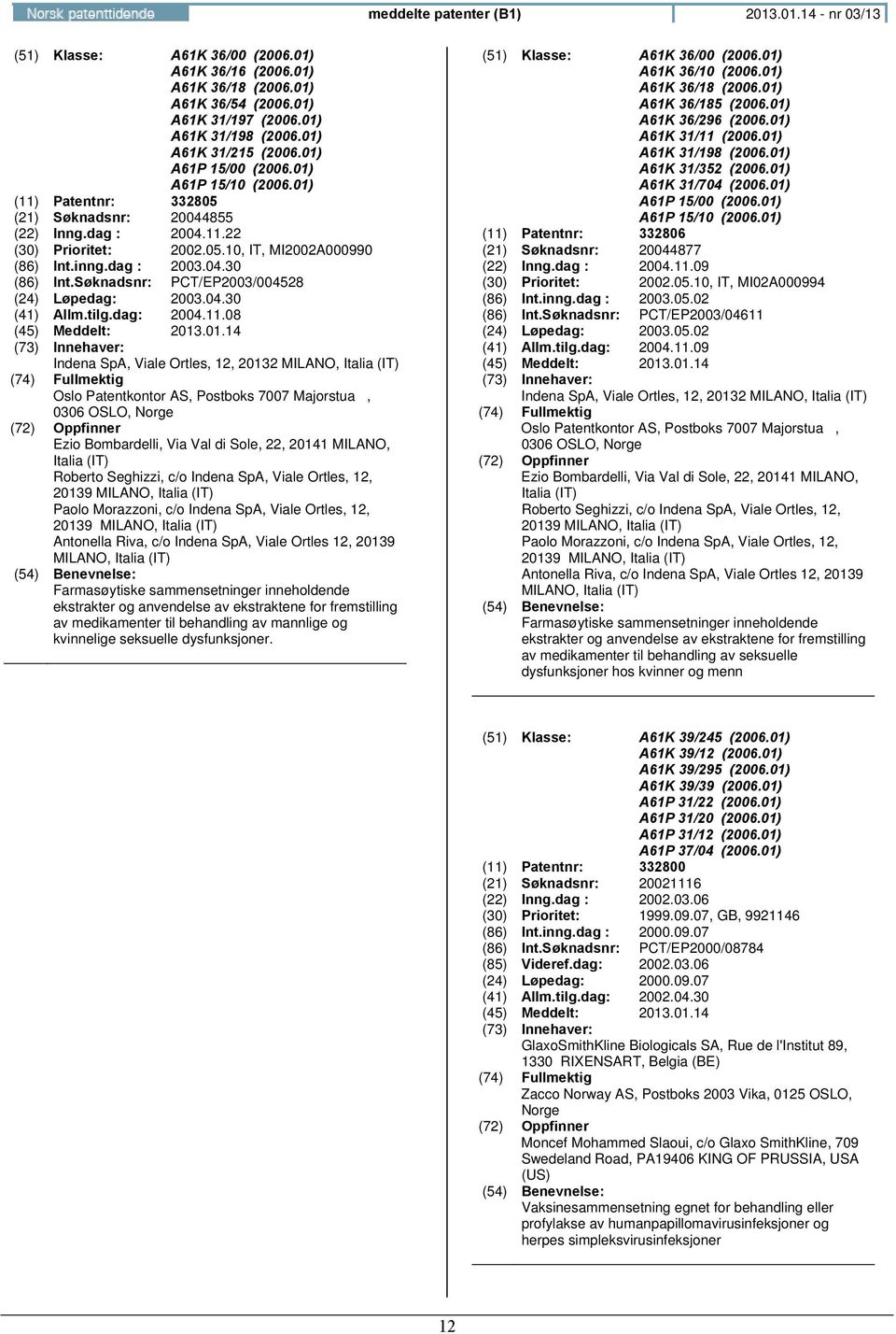 inng.dag : 2003.04.30 (86) Int.Søknadsnr: PCT/EP2003/004528 (24) Løpedag: 2003.04.30 (41) Allm.tilg.dag: 2004.11.