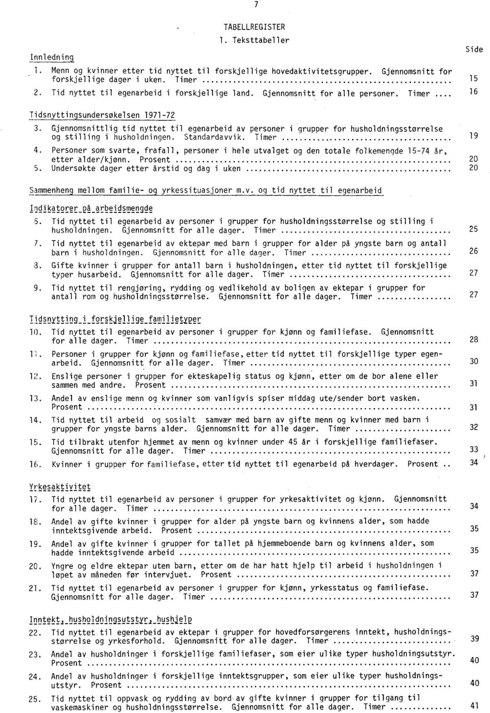 Gjennomsnittlig tid nyttet til egenarbeid av personer i grupper for husholdningsstørrelse og stilling i husholdningen. Standardavvik. Timer 4.