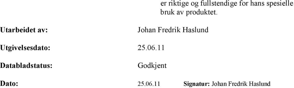 Utarbeidet av: Johan Fredrik Haslund