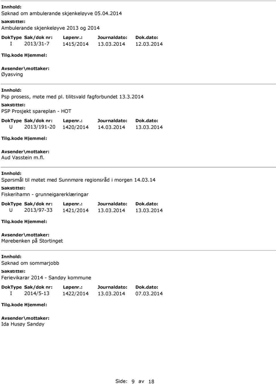 tilitsvald fagforbundet 13.3.2014 PSP Prosjekt spareplan - HOT 2013/191-20 1420/2014 Aud Vasstein m.fl.