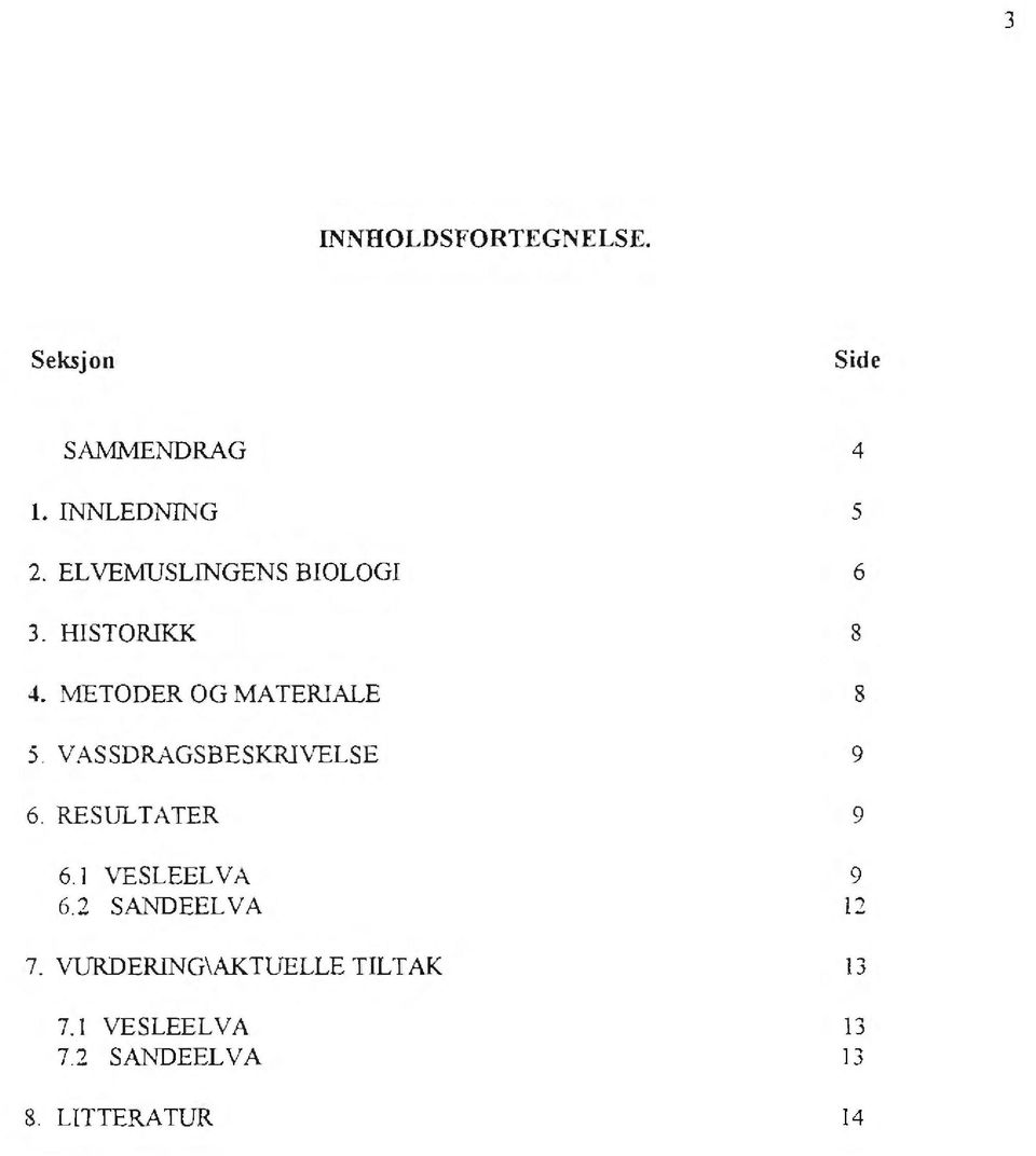 VASSDRAGSBESKRIVELSE 9 6. RESULTATER 9 6. 1 VESLEEL VA 9 6.