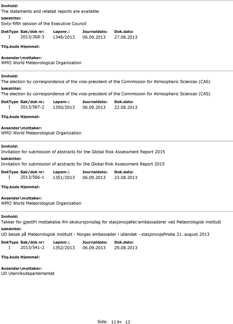 of the Commission for Atmospheric Sciences (CAS) 2013/567-2 1350/2013 22.08.