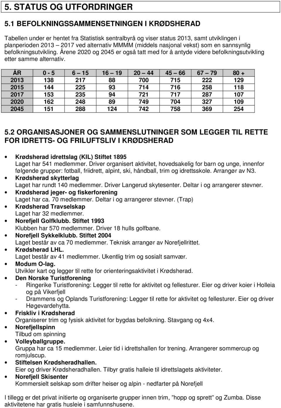 vekst) som en sannsynlig befolkningsutvikling. Årene 2020 og 2045 er også tatt med for å antyde videre befolkningsutvikling etter samme alternativ.