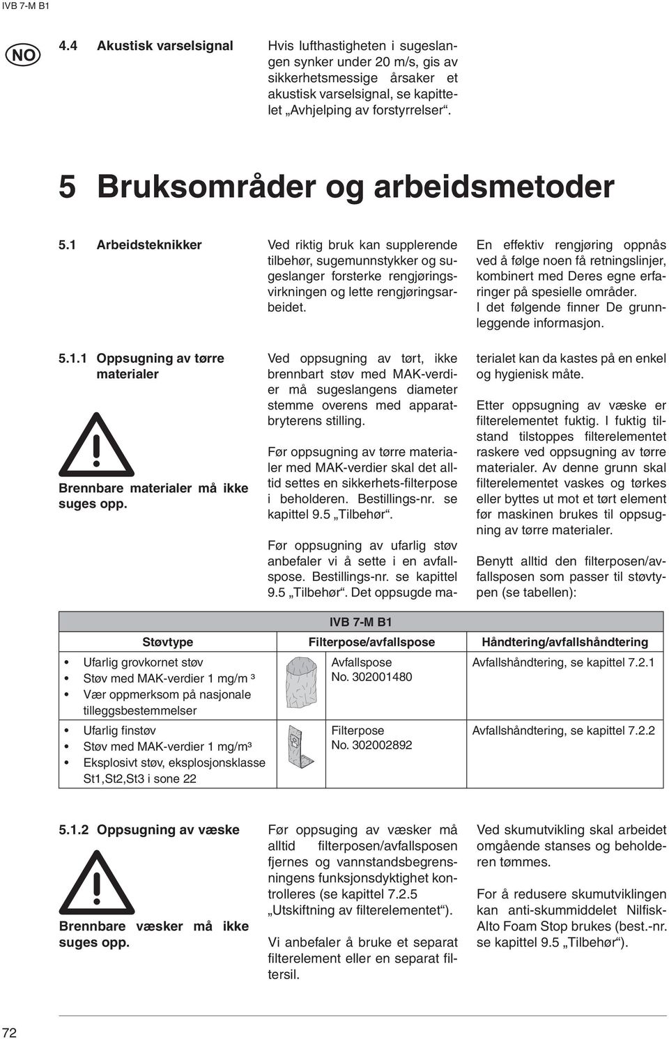 En effektiv rengjøring oppnås ved å følge noen få retningslinjer, kombinert med Deres egne erfaringer på spesielle områder. I det følgende finner De grunnleggende informasjon. 5.