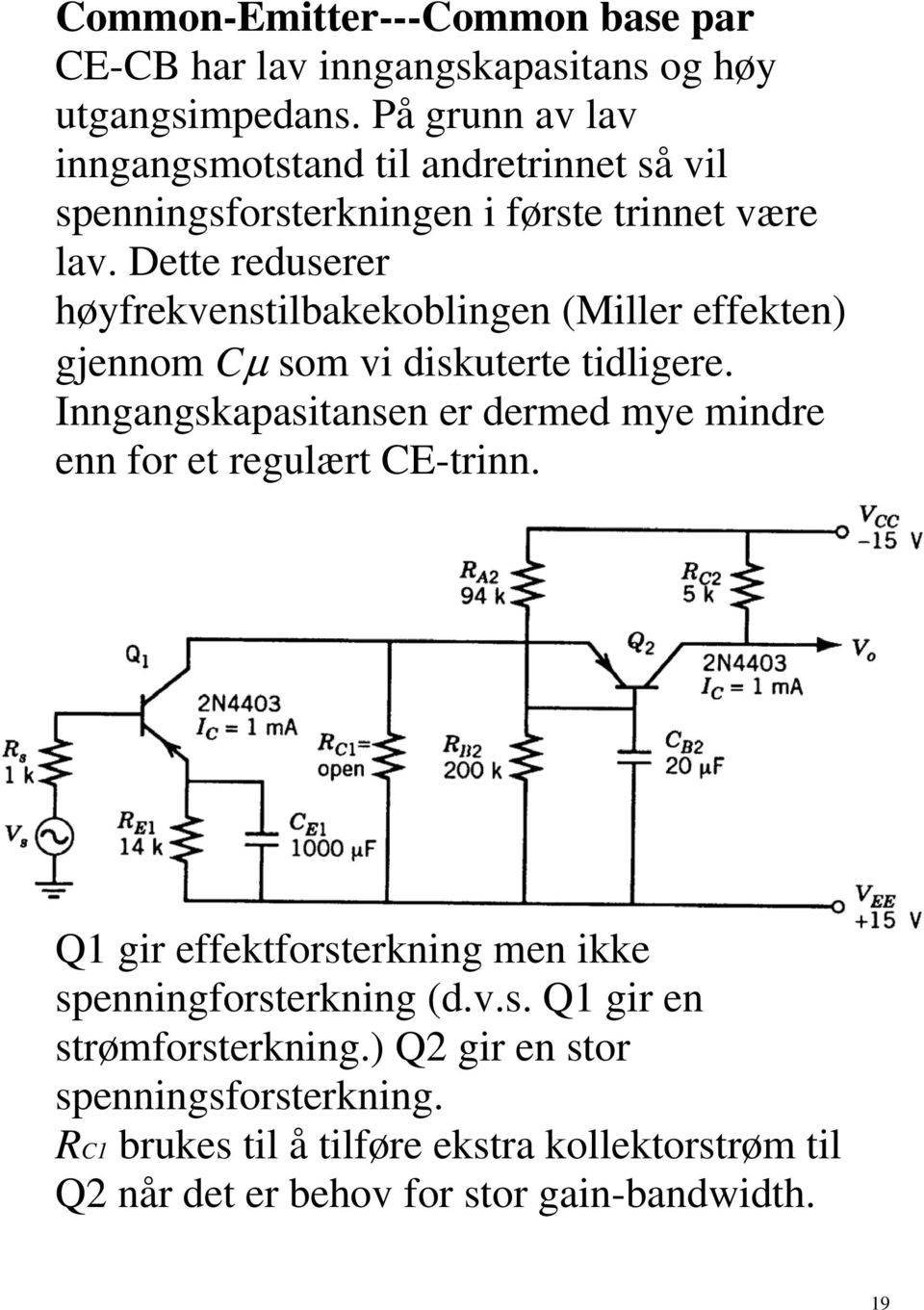 Dee edusee høyfekvesilbakekoblige (Mille effeke) gjeom som vi diskuee idligee.