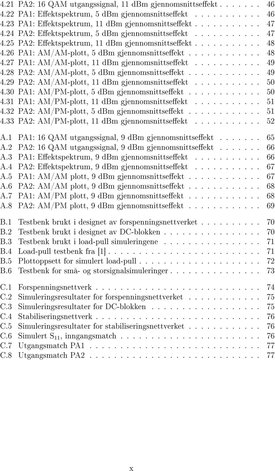 .......... 49 4.28 PA2: AM/AM-plott, 5 dbm gjennomsnittseekt............ 49 4.29 PA2: AM/AM-plott, 11 dbm gjennomsnittseekt........... 5 4.3 PA1: AM/PM-plott, 5 dbm gjennomsnittseekt............ 5 4.31 PA1: AM/PM-plott, 11 dbm gjennomsnittseekt.