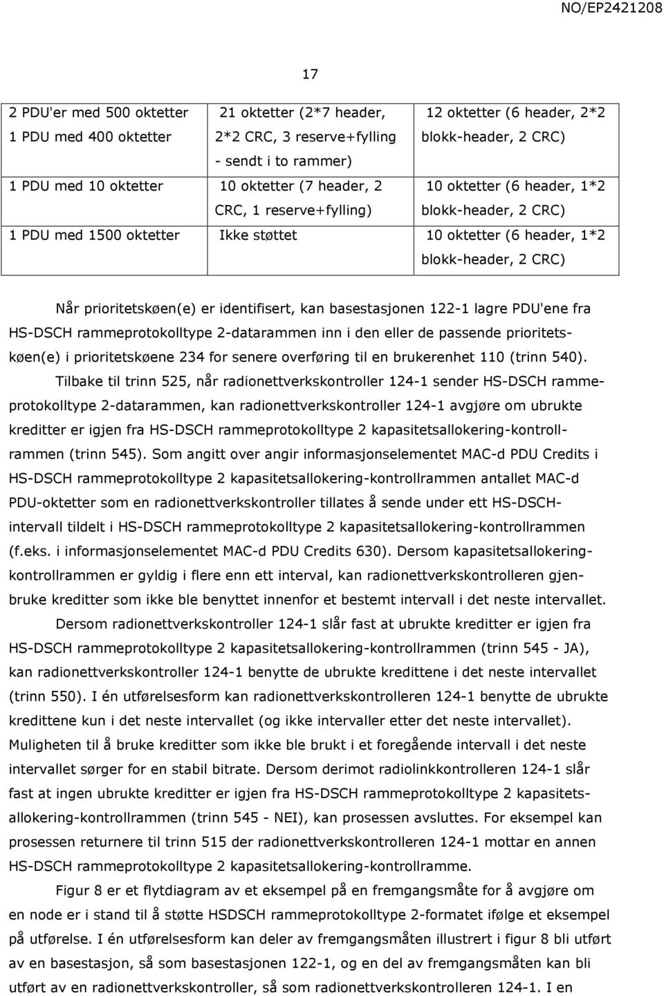 prioritetskøen(e) er identifisert, kan basestasjonen 122-1 lagre PDU'ene fra HS-DSCH rammeprotokolltype 2-datarammen inn i den eller de passende prioritetskøen(e) i prioritetskøene 234 for senere