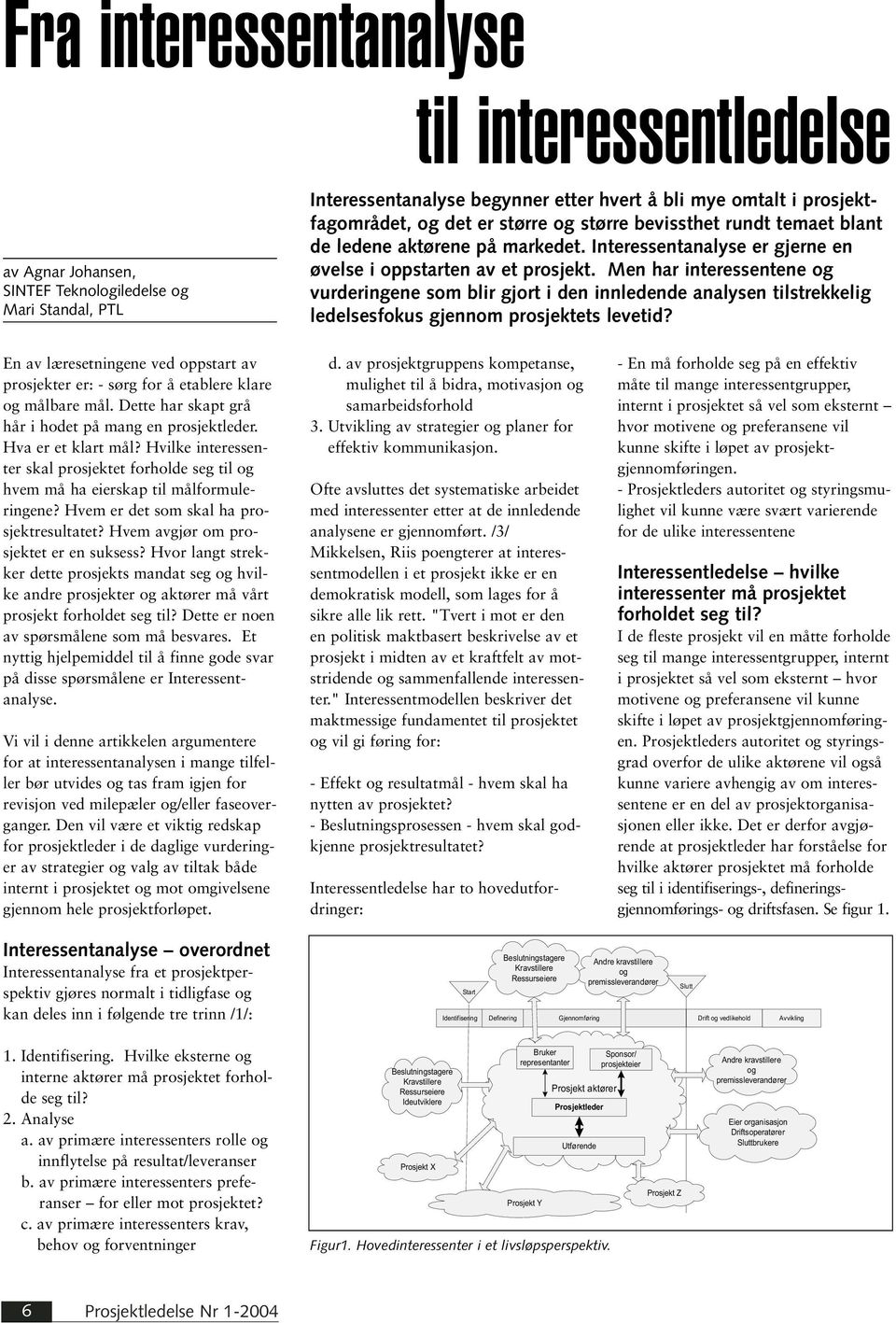 Men har interessentene og vurderingene som blir gjort i den innledende analysen tilstrekkelig ledelsesfokus gjennom prosjektets levetid?