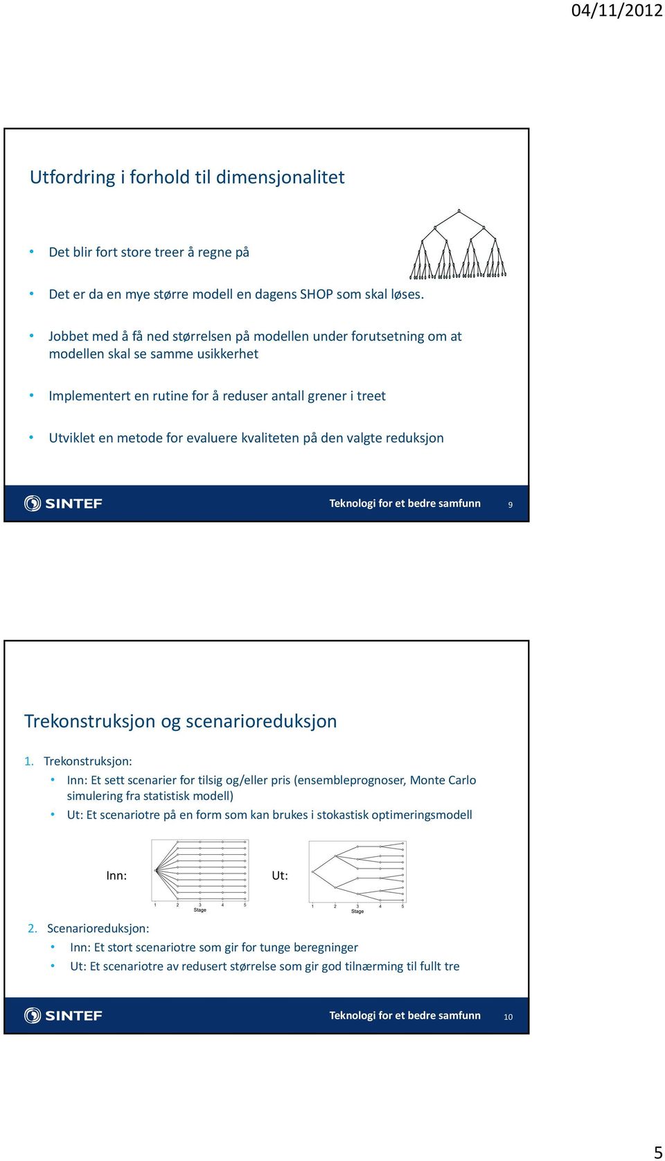 kvaliteten på den valgte reduksjon 9 Trekonstruksjon og scenarioreduksjon 1.