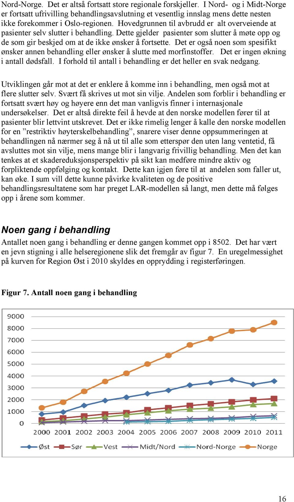 Hovedgrunnen til avbrudd er alt overveiende at pasienter selv slutter i behandling. Dette gjelder pasienter som slutter å møte opp og de som gir beskjed om at de ikke ønsker å fortsette.