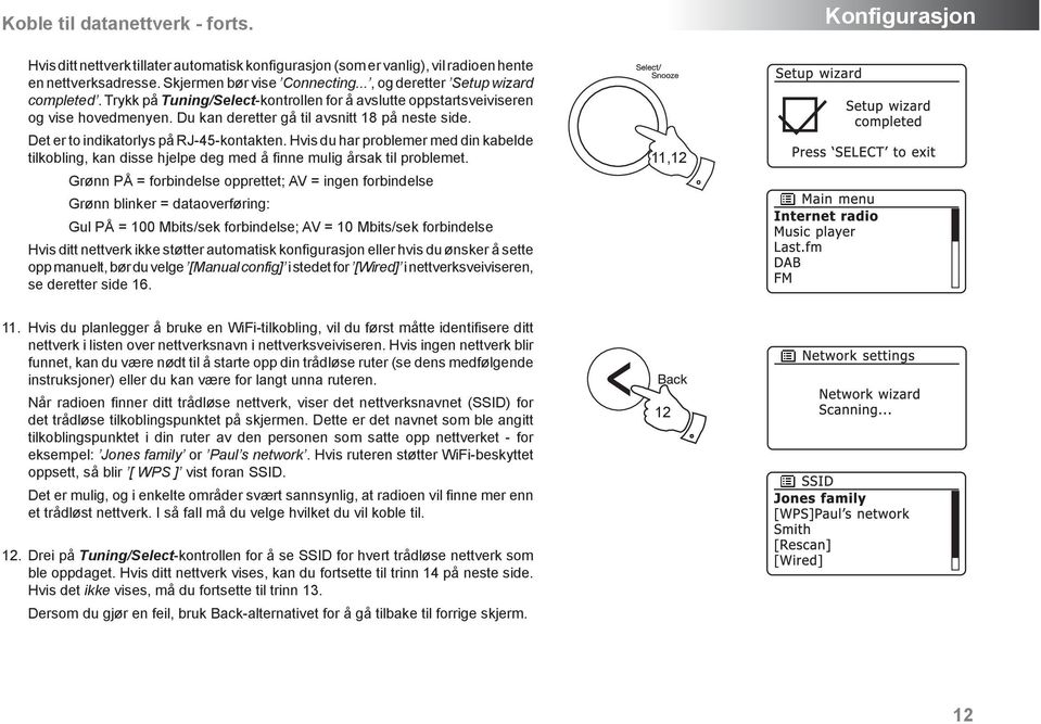 Det er to indikatorlys på RJ-45-kontakten. Hvis du har problemer med din kabelde tilkobling, kan disse hjelpe deg med å finne mulig årsak til problemet.