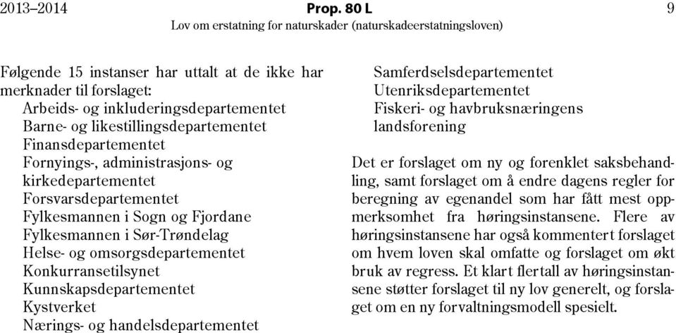 administrasjons- og kirkedepartementet Forsvarsdepartementet Fylkesmannen i Sogn og Fjordane Fylkesmannen i Sør-Trøndelag Helse- og omsorgsdepartementet Konkurransetilsynet Kunnskapsdepartementet