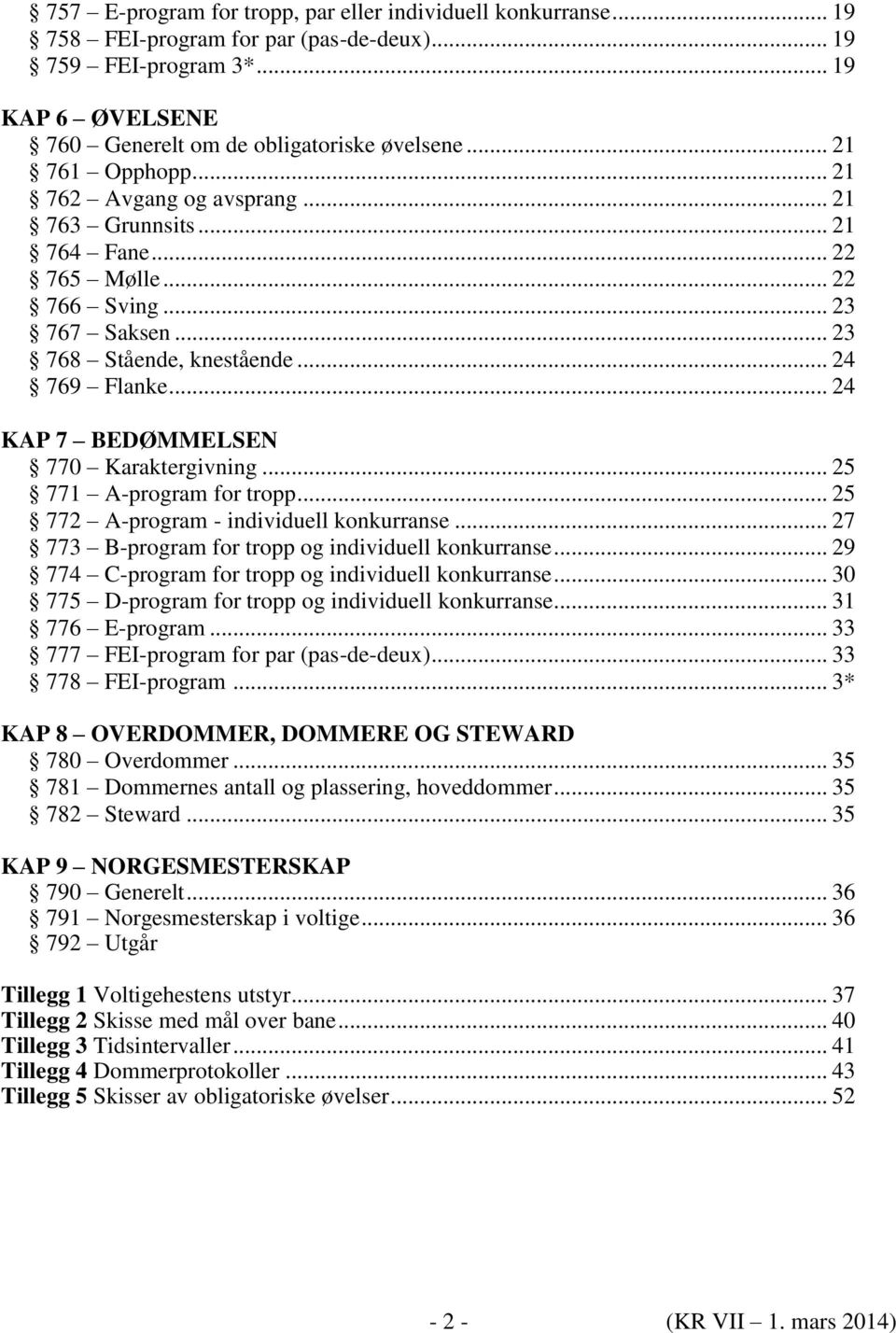 .. 24 KAP 7 BEDØMMELSEN 770 Karaktergivning... 25 771 A-program for tropp... 25 772 A-program - individuell konkurranse... 27 773 B-program for tropp og individuell konkurranse.