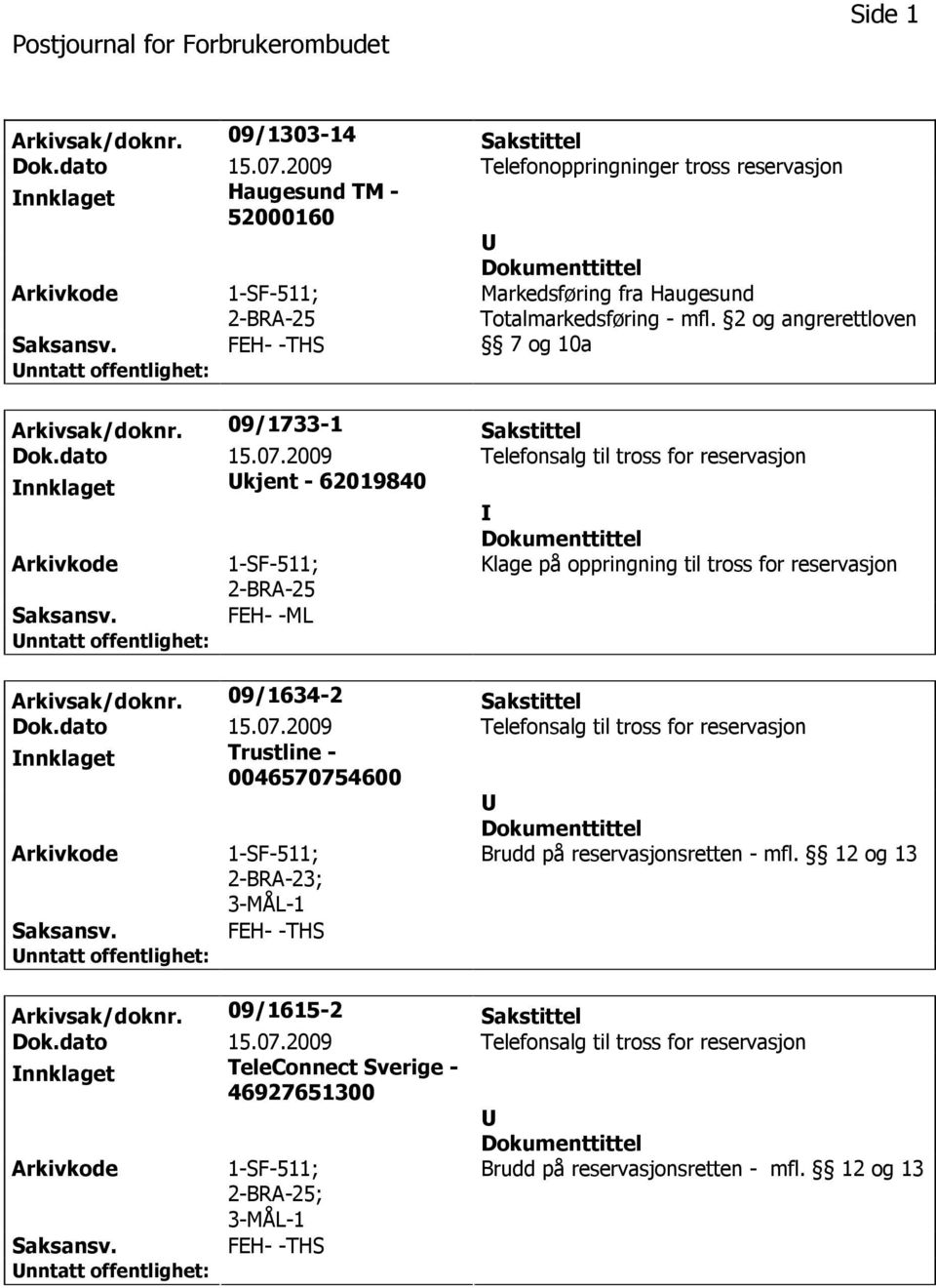 2 og angrerettloven 7 og 10a Arkivsak/doknr. 09/1733-1 Sakstittel nnklaget kjent - 62019840 Saksansv. FEH- -ML Arkivsak/doknr.