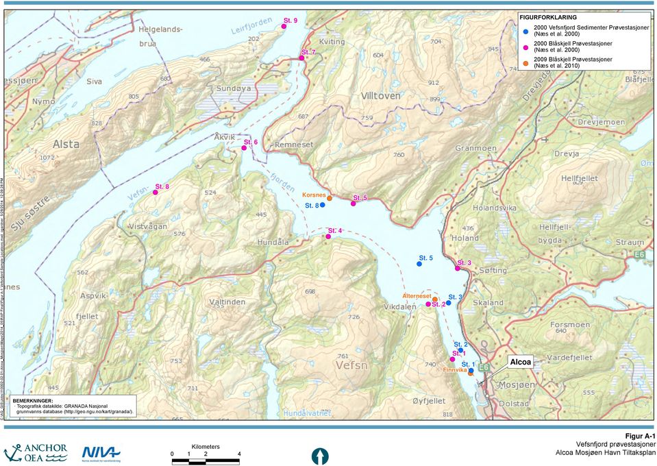 01-Alcoa_Mosjoen\Maps\2014_05\RAP Final\Figur A-1 Vefsnfjord Sample Locations.