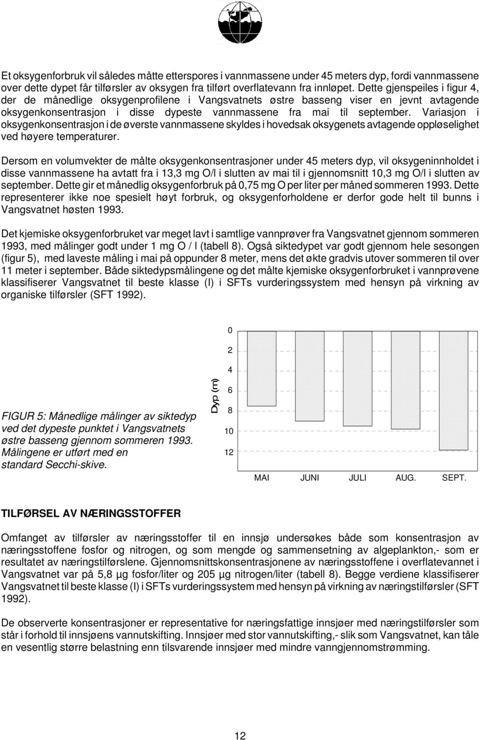 Variasjon i oksygenkonsentrasjon i de øverste vannmassene skyldes i hovedsak oksygenets avtagende oppløselighet ved høyere temperaturer.