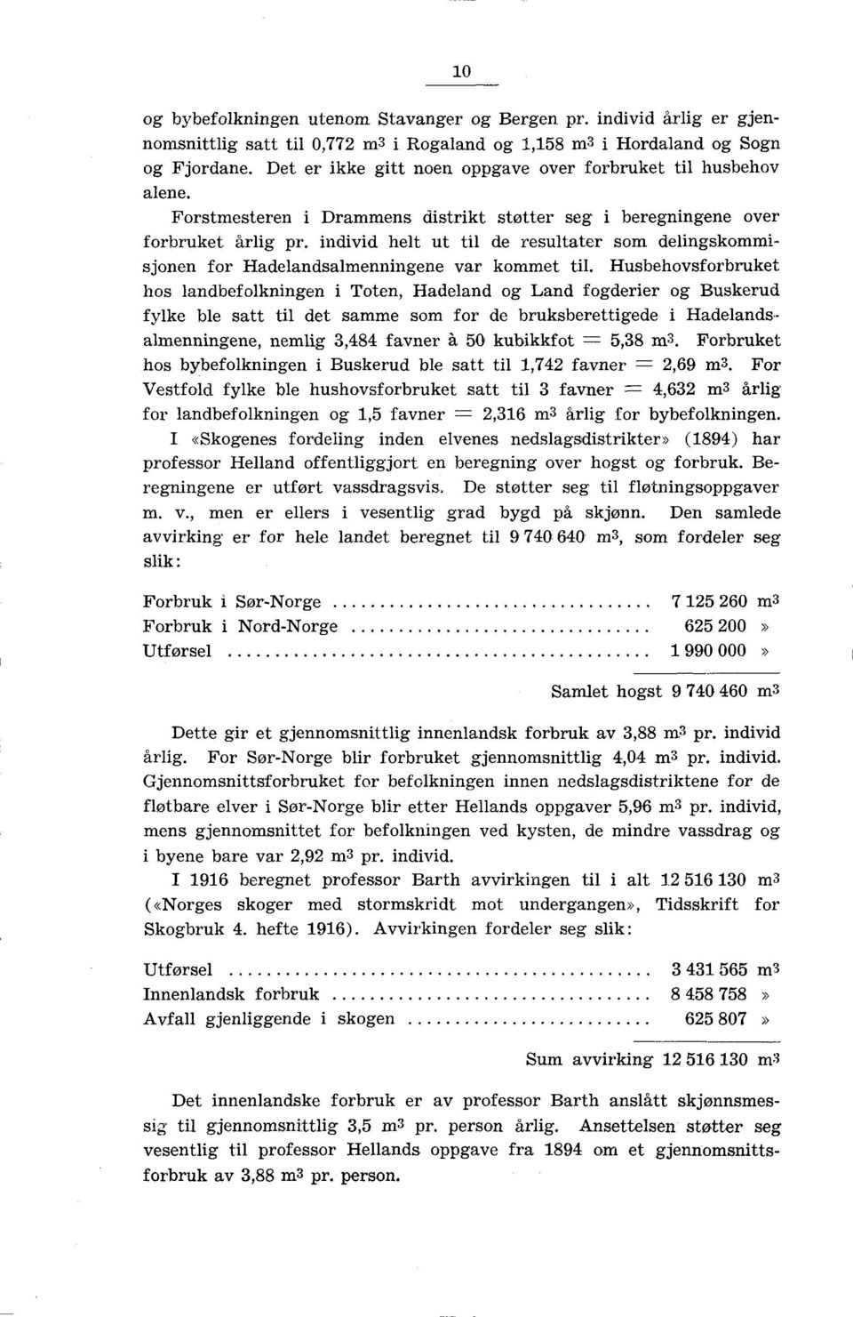 individ helt ut til de resultater som delingskommisjonen for Hadelandsalmenningene var kommet til. Husbehovsforbruk.