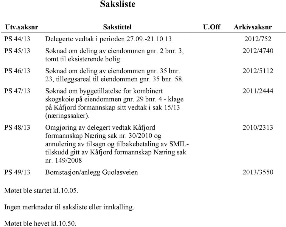 4 - klage på Kåfjord formannskap sitt vedtak i sak 15/13 (næringssaker). Omgjøring av delegert vedtak Kåfjord formannskap Næring sak nr.